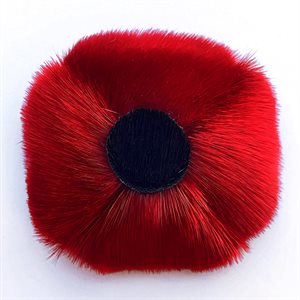 BROCHE COQUELICOT EN PEAU DE PHOQUE TRUDY METCALFE-COE