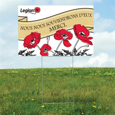 LAWN SIGN NOUS NOUS SOUVIENDRONS D'EUX 16" X 24"