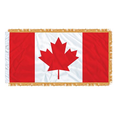 FLAG CANADA 54" X 27" SLEEVED & FRINGED