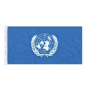 DRAPEAU NATIONS UNIES 6'X3' AVEC MANCHON
