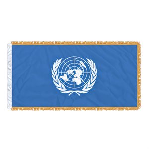 FLAG UNITED NATIONS 6'X3' SLEEVED & FRINGED