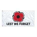 FLAG POPPY "LEST WE FORGET"  6' X 3' GROMMET (2)